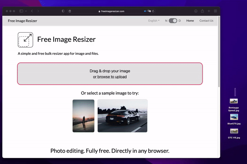 Free Image Resizer to resize images and photos online