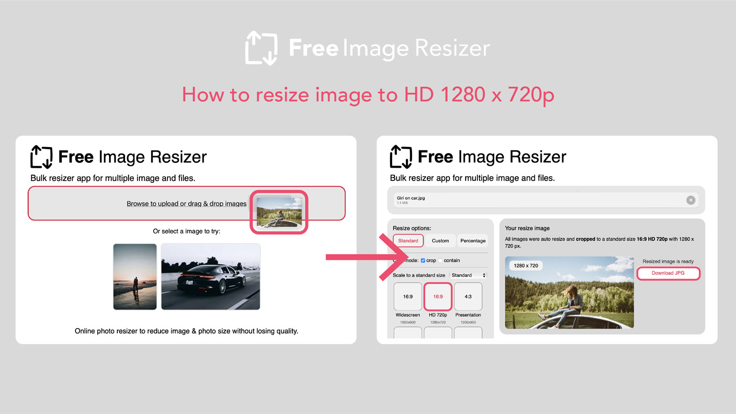 How to resize image to 720p or 1280x720