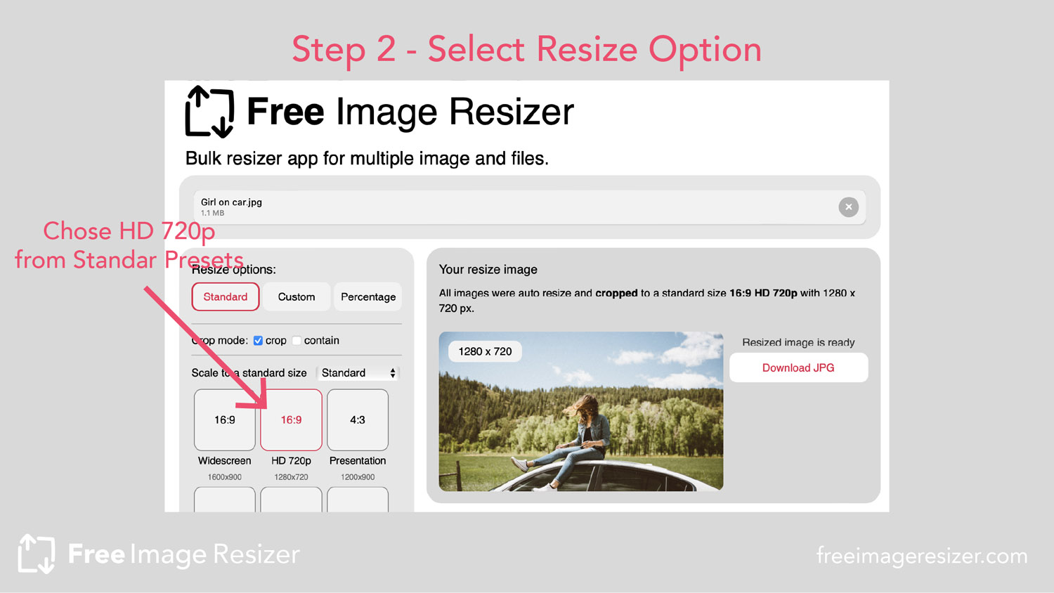 Bulk-resize images to 720p or 1920x720 using an online tool